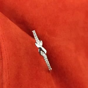 Infinity diamond silver ring